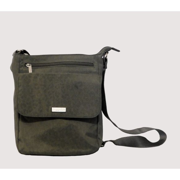 Baggallini Animal Print Crossbody Purse Gray Nylon Adj. Strap 10 in x 10.5 in - Picture 1 of 13